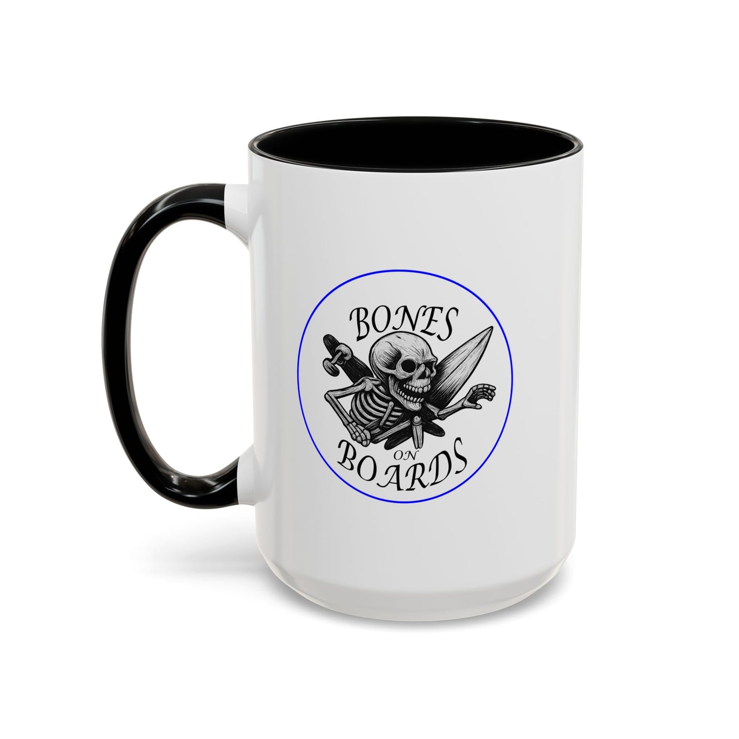 Santa Skelly Snowboarding   Coffee Mug