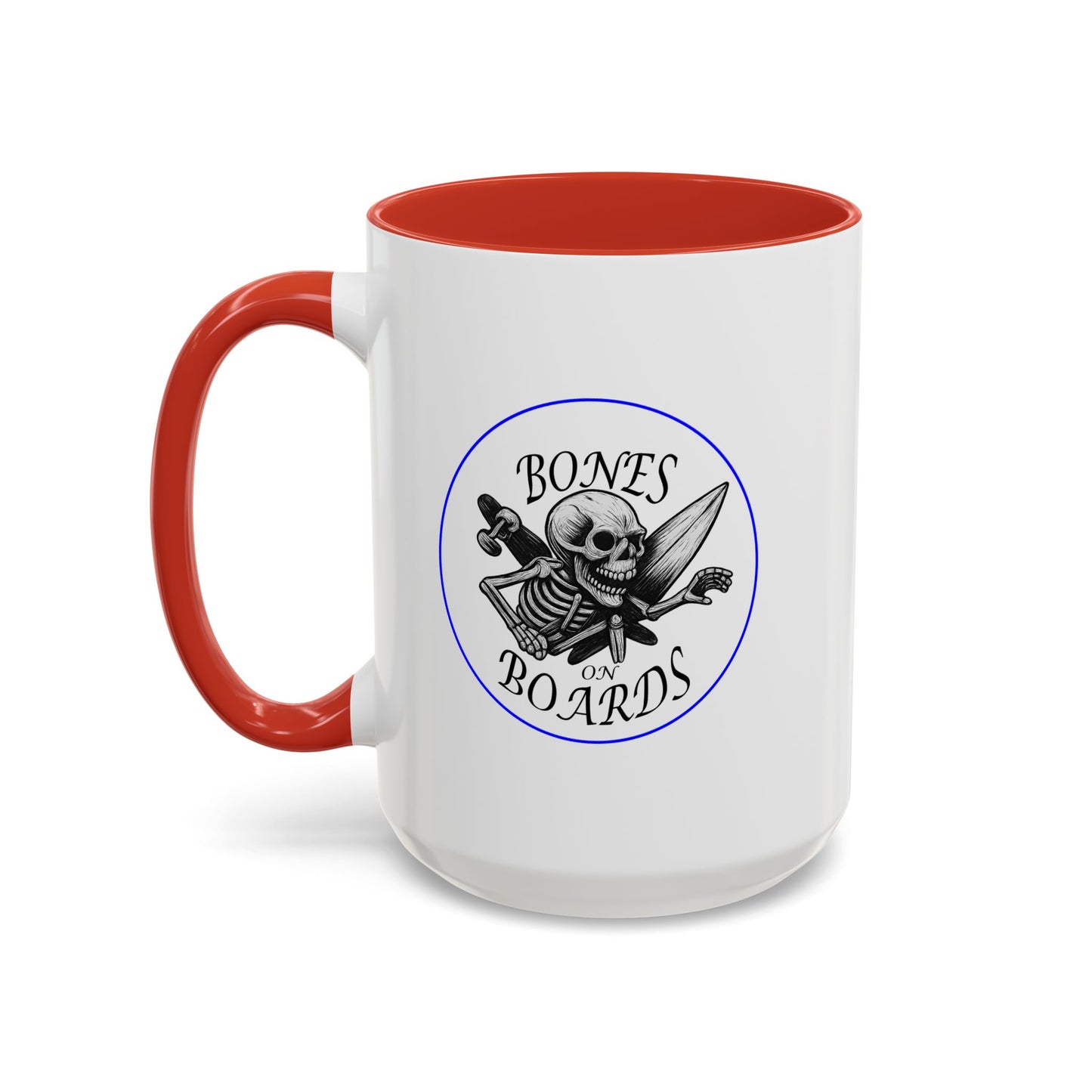 Santa Skelly Snowboarding   Coffee Mug