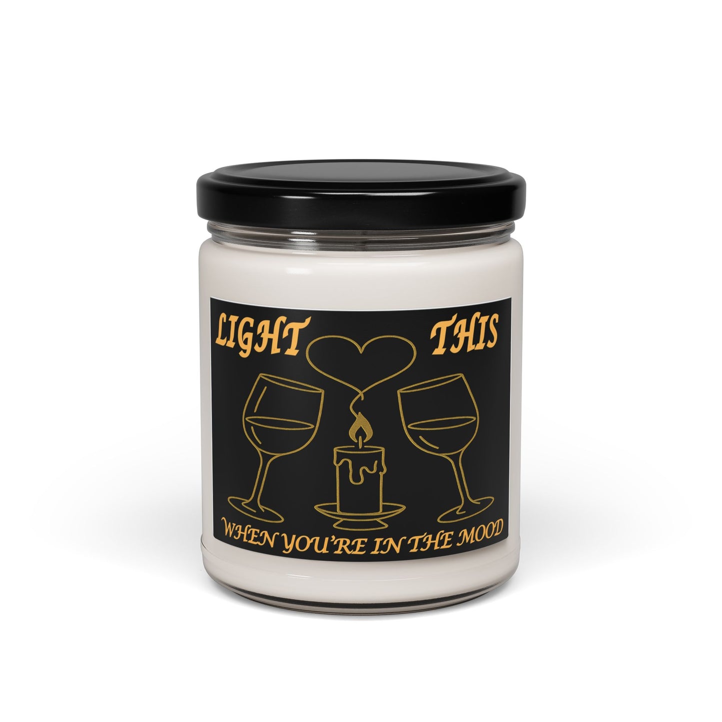 Romantic Couples Soy Candle – “Light This When You’re in the Mood” – Wine Glass Candle Art – Anniversary Gift – Date Night Decor – Valentines Gift